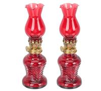 SHINEOFI Lot de 2 Lampes à Huile Vintage en Verre Abat-Jour Transparent et Mèche, Lampe à Pétrole Rétro pour Camping et Éclairage Romantique en Extérieur, Style Lanterne Nostalgique