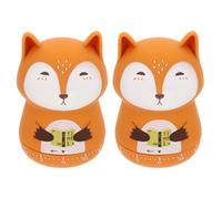 SHINEOFI Lot de 2 Minuteries Mécaniques Cuisine de Petit Renard Minuterie de Dessin Animé Portable en Plastique Dispositif de Gestion du Temps pour Cuisson et Rappel Cuisine