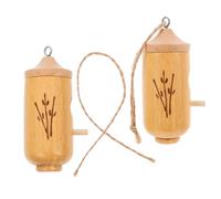 SHINEOFI Lot de 2 Nichoirs en Bois Naturel pour Colibris Petit Modèle à Fond Rond Décoration Extérieure Jardin Maison D’Oiseau Hiver et Nid Ferme à Suspendre Facile pour Balcon et