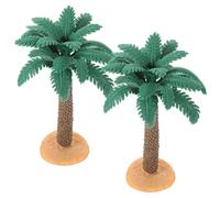SHINEOFI Lot de 2 Palmiers Miniatures en Plastique Socle Modèle de Décoration pour Micro-Paysage Décorations de Palmiers pour Table de Jardin Maquettes de Plantes Réalistes