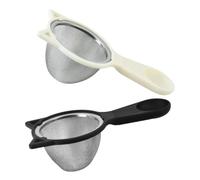SHINEOFI Lot de 2 Passoires à Mailles Fines Multifonctions Cuisine, Cuillères Passoires Noire et Blanche, Panier Filtrant pour Huile, Farine et Jus, Ustensiles Cuisine Pratiques pour Usage