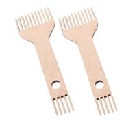 SHINEOFI Lot de 2 Peignes à Tisser en Bois à Double Extrémité - Outil de Tissage pour Fil Peigne de Métier à Tisser pour Loisirs Créatifs pour Tapisseries et Tricot Manuel