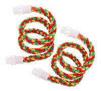 SHINEOFI Lot De 2 Perchoirs Élastiques pour Perroquet, Jouets à Mâcher en Corde Résistante, 80 Cm Et 105 Cm, Accessoires pour Cage D’Oiseaux, Jouet Grimpeur pour Perroquets Adultes Et Jeunes