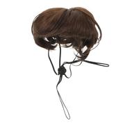 SHINEOFI Lot de 2 Perruques Courtes pour Petits Chiens et Chats Couleur Brun Clair Accessoires Légers pour Cosplay Halloween et Séances Photo Coiffes Décoratives Amusantes pour