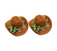 SHINEOFI Lot de 2 Petits Chapeaux en Feutre Décoratifs pour Bouteilles de Vin, Bouchons Festifs Colorés, Accessoires de Décoration pour Fêtes et Noël