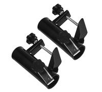 SHINEOFI Lot de 2 Pinces Support de Parasol d'Extérieur en Métal Électrolytique Noir Fixation Robuste pour Balcon et Terrasse Résistant aux Intempéries pour Jardin Plage et Camping