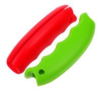 SHINEOFI Lot de 2 Poignées Porte-Paquet en Silicone Souple Antidérapant Confortables et Résistantes Compatibles Paquet de Courses et Valises pour Shopping et Voyages Couleurs Rouge et