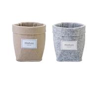 SHINEOFI Lot de 2 Pots de Fleurs en Feutre de Laine Gris Clair pour Plantes Succulentes et Cactus Décoration Maison et Bureau Pot de Fleurs et Artistique