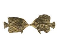 SHINEOFI Lot de 2 Sculptures Décoratives de Poissons en Cuivre Patiné, Figurines Antiques pour Décoration de Bureau et Intérieur, Statue Artisanale Petite Sculpture Poisson Rétro