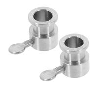 SHINEOFI Lot de 2 Set de Butées pour Broche en Acier Inoxydable 19X25X14 CM Accessoires pour Rôtisserie Barbecue Kit de Fixation Rotatif pour Cuisson Homogène en Extérieur Pièces