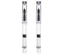 SHINEOFI Lot de 2 stylos à encre portables à base d'eau pour étudiants - 0,38 mm - Remplissage lisse - Stylo à piston - Stylos d'affaires en vrac - Stylos de style d'encre - Stylo à bille en plastique