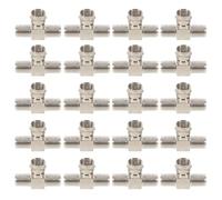 SHINEOFI Lot de 20 Adaptateurs Coaxiaux F Mâle vers Double Femelle Répartiteur en T de Type F Connecteurs Métalliques Robustes pour Antenne TV et Câble Coaxial Installation TV et Réseau