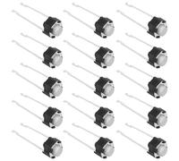 SHINEOFI Lot de 20 Micro-Interrupteurs Tactiles Momentané à Bouton-Poussoir Rond 6X5 MM 2 Broches Longue Tige Blanche pour Circuits Électroniques DIY et Kit de Plaque D’Essai