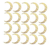 SHINEOFI Lot De 20 Pendentifs En Alliage Doré Lune Creux, Breloques Diy Bijoux Pour Artisans Créatifs, Accessoires Suspendus Légers, Fabrication Bijoux Été Printemps