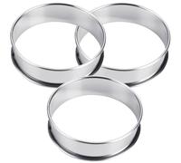 SHINEOFI Lot de 3 Anneaux à Pizza en Acier Inoxydable 304 Diamètre 10 CM Moules Ronds Anti-Débordement pour Pâtisserie et Cuisson Ustensiles à Pizza et Moule à Dessert Polyvalent