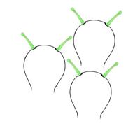 SHINEOFI Lot de 3 Bandeaux Piques Lumineux Phosphorescents Serrage-Têtes Martiens Flexibles Taille Unique pour Cosplay et Fêtes d'Halloween Accessoires Cheveux Originaux pour Adultes