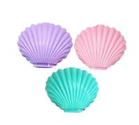 SHINEOFI Lot de 3 Boîtes à Bonbons de Coquillage, Petite Boîte de Rangement pour Bijoux, Étui à Boucles D'oreilles Multifonctionnel, Coloris, Violet Clair et Vert, pour Mariage et Fête