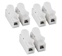 SHINEOFI Lot de 3 Connecteurs Électriques Rapides à 2 Bornes Blanc, Connecteur Rapide de Fil 100 W 380 V, Pressions sans Soudure, Bornes de Connexion pour Câblage Électrique Domestique