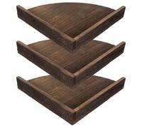 SHINEOFI Lot de 3 Étagères Angle Murales en Bois Café Structure Triangulaire Robuste pour Rangement Flexible, Décoration Rustique pour Bureau et Projet DIY