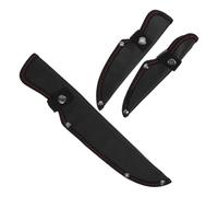 SHINEOFI Lot de 3 Étuis à Couteaux Noirs en Tissu Oxford avec Bouton-pression, Protection de Lames 16,3 Cm, 17,7 Cm et 27,5 Cm, Rangement Sécurisé pour Outils de Coupe Domestiques