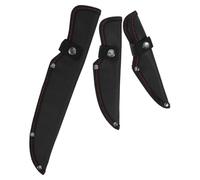 SHINEOFI Lot de 3 Étuis de Protection pour Couteaux en Tissu Oxford Noir avec Fermeture à Bouton-Pression Tailles 163 CM 177 CM et 275 CM - Housse Étanche Cuisine Camping et