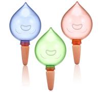 SHINEOFI Lot De 3 Globes D’arrosage Automatique pour Plantes D’intérieur Et Extérieur, Bulbes en Plastique Solide, Couleurs Vert, Bleu Et Rose, Dispositif Portable pour Arrosage Continu en Voyage