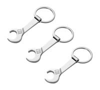 SHINEOFI Lot de 3 Porte-Clés Mini Clés à Molette en Métal Argenté Ouvre-Bouteille Pratique et Créatif Porte-Clés Petit Format pour Maison Bar et Usage Quotidien