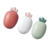 SHINEOFI Lot de 3 Porte-savons Double Compartiment de Carotte, Grosse Taille, Matériaux Plastiques Solide, Couleurs Rouge Vert Blanc, Boîte à Savonnette Égouttable pour Salle de Bain