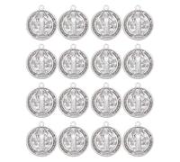 SHINEOFI Lot De 30 Pendentifs Médailles De Saints Médaille De Saint Benoît Pendentif Sacramentelle Catholique