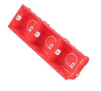 SHINEOFI Lot de 4 Boîtes d'Encastrement 86 MM en Plastique Rouge Double Écrou de Sécurité Boîtes Modulables pour Prises et Interrupteurs Installation Murale pour Usage Domestique et