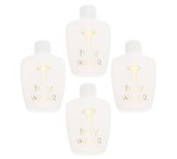 SHINEOFI Lot de 4 Bouteilles D’Eau Bénite Rechargeables 60 ML Petites Bouteilles Décoratives pour Baptême et Mariage Trousse D’Apothicaire Légère et Pratique pour Décorations de Fête