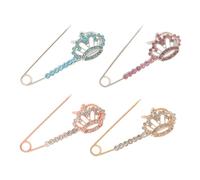 SHINEOFI Lot De 4 Broches Couronnes Décoratives En Alliage Pour Occasions Spéciales Et Usage Quotidien
