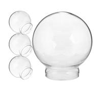 SHINEOFI Lot de 4 Cloches en Verre Transparentes Diamètre 120 MM Hauteur 140 MM Dômes à Neige DIY pour Garçon et Filles Bocaux à Boule à Neige sous Dôme Accessoires Décoratifs