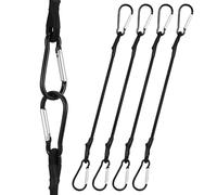 SHINEOFI Lot de 4 Cordes Élastiques Noires 30 Cm avec Crochets en Latex, Sangles de Fixation Robustes pour Bagages, Camping et Utilisation Extérieure, Tendeurs Polyvalents et Résistants