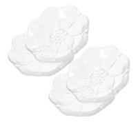 SHINEOFI Lot de 4 Dessous de Verre en Verre Transparent, Sous-tasse pour Service à Thé, Décoration de Table, Résistant et Réutilisable, pour Maison, Salon de Thé et Restaurant