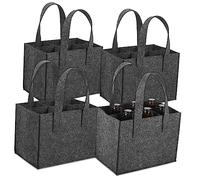 SHINEOFI Lot De 4 Élégants Fourre-Tout en Feutre pour Le Transport du Vin avec Poignée Robuste pour Le Rangement du Vin Et Les Activités De Plein Air