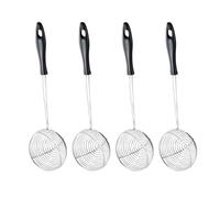 SHINEOFI Lot de 4 Passoires à Tamis en Acier Inoxydable Grosse Taille Cuillères Passoires pour Fondue Chinoise Filtres à Nouilles et Aliments Ustensiles la Cuisine Inox Professionnel