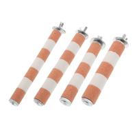 SHINEOFI Lot de 4 Perchoirs Abrasifs pour Oiseaux en Cage Bâtonnets à Ronger Orange et Blanc 15 CM 20 CM de Long Diamètre 2 CM et 25 CM Support Naturel pour Affûter Bec et Griffer