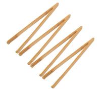 SHINEOFI Lot de 4 Pinces Cuisine en Bambou 25X18 CM 7 Dents Résistantes à la Chaleur Pince de Service Polyvalente pour Steak et Thé Ustensiles Légers pour Barbecue et Buffet