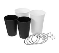 SHINEOFI Lot de 4 sets de Coupelles de Rangement pour Panneau Perforé avec Anneaux Suspendre - 2 Petites Coupelles Noires 2 Grandes Blanches - Accessoires Polyvalents pour Organisation
