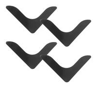 SHINEOFI Lot de 4 sous-Tapis Antidérapants Double Face en PU Noir à Angle Droit Lavables Autocollants sans Résidu pour Tapis et Moquette Maintien Sécurisé et Réutilisable pour Maison et