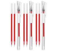 SHINEOFI Lot de 4 Stylos à Tatouer Sourcils Rouge avec 8 Recharges, Stylo de Cartographie Précis pour Marquage Cutané, Outil Multi-usages pour Maquillage Permanent et Dessin Artistique