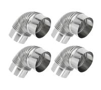 SHINEOFI Lot de 4 Tuyaux D’Échappement Flexibles en Acier Inoxydable Coude 90° 6 CM Conduit de Fumée pour Chauffe-Eau Gaz Tubage Cheminée Haute Résistance Thermique Kit Évacuation Poêle