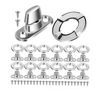 SHINEOFI Lot de 40 Attaches pour Bâche à Œillet en Acier Inoxydable, Vis de Fixation à Goujon et Bouton Rotatif, Montage Rapide pour Voiles et Tentes