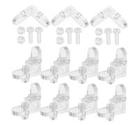 SHINEOFI Lot De 40 Clips De Fixation Pour Boîte En Acrylique Verre Sur Verre Pour Stores De Porte Support Inférieur D'Armoire Clips Pour Étagères Support Triangulaire Pince De
