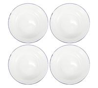 SHINEOFI Lot de 5 Assiettes Émaillées Rondes 16 CM Blanches Plaques de Service Réutilisables pour Fruits et Collations Assiettes Plates Polyvalentes Cuisine Restaurant et Repas en