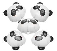 SHINEOFI Lot de 5 Ballons Aluminium Panda Tête Cartoon Grosse Taille Décoration Fête d'Anniversaire Fille Fournitures de Table Ballon Fantaisie pour Décoration Événementielle