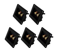 SHINEOFI Lot de 5 Borniers de Caisson de Basses 2 Voies en Cuivre Bornier à Vis Carré pour Haut-Parleur Boîtier de Raccordement Audio Voiture et Home Cinéma Installation DIY Compacte et