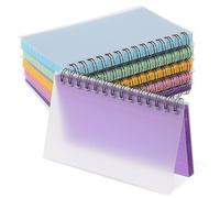 SHINEOFI Lot de 5 Carnets à Spirale Colorés Fiches Bristol Lignées Couverture Transparente Format Compact pour Prise de Notes Mémos et Révisions Scolaires Couleurs Assorties Bleu