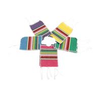 SHINEOFI Lot de 5 Housses pour Bouteilles de Bière Mexicaines à Rayures Arc-en-Ciel, Mini Ponchos Décoratifs en Tissu, pour Fête Cinco de Mayo et Décoration Festive